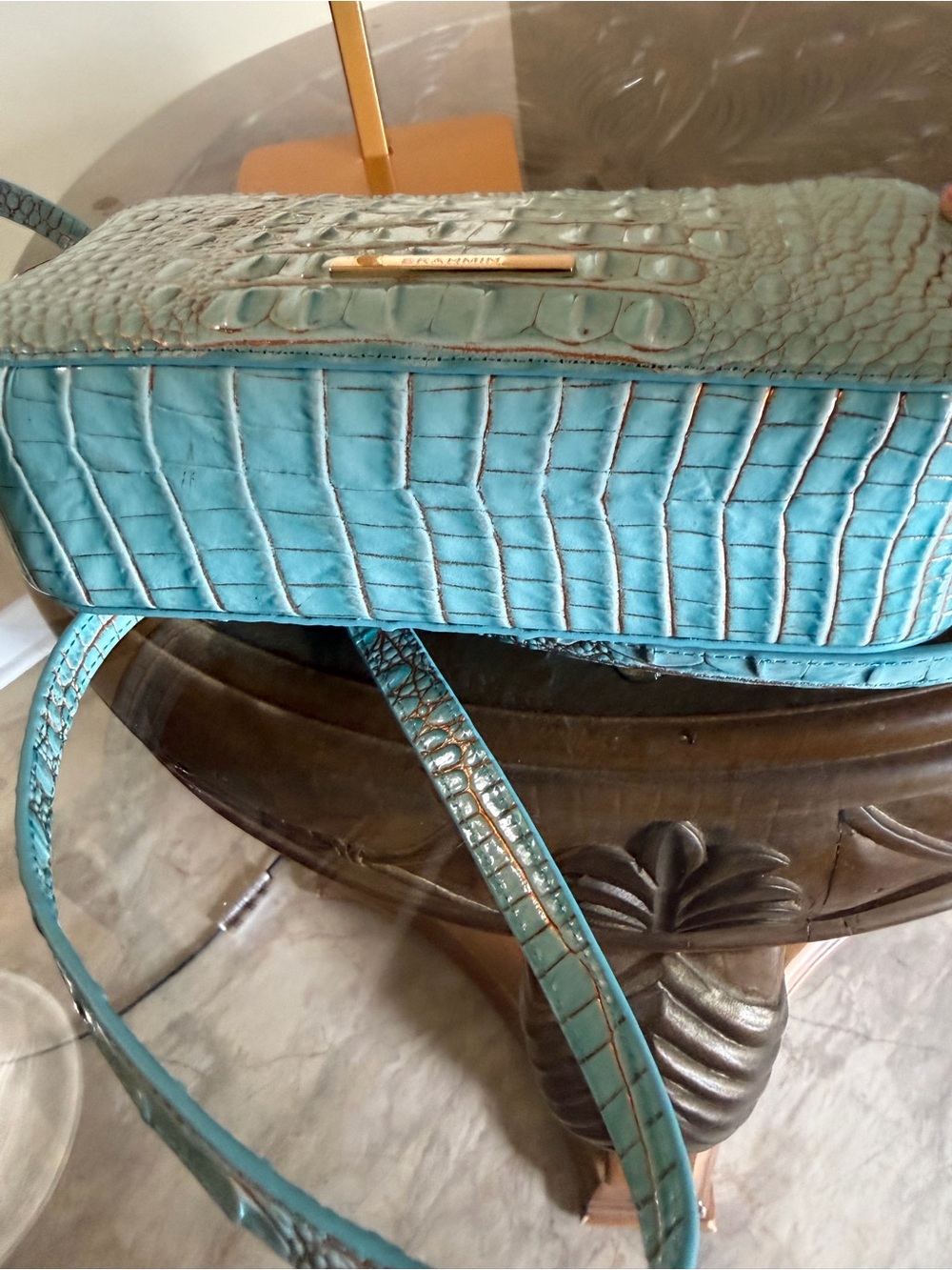 Brahmin Danica Waterfall Melbourne Croc-Embossed Crossbody - Picture 8 of 14